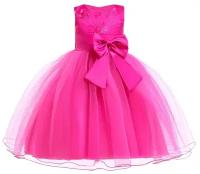 Платье карнавальное с бантом розовый 120