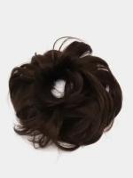 Резинка-шиньон, пучок каштановый из искусственных волос, термо-канекалон, 45 г, 12-15 см, оттенок 6К