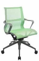 Премиум офисное кресло Everprof Chicago для персонала, обивка из сетки, каркас монолитный, макс. нагрузка 120 кг, ролики для паркета зеленый