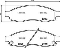 Колодки тормозные дисковые передн NISSAN: ARMADA 5.6/5.6 4x4 03-, TITAN 5.6/5.6 4x4/5.6 Flex-Fuel 4WD 03- TEXTAR 2410601