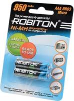 Аккумулятор Ni-Mh 950 мА·ч 1.2 В ROBITON AAA R03 Micro 950, в упаковке: 2 шт