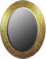Зеркало овальное в раме из золотой мозаики 