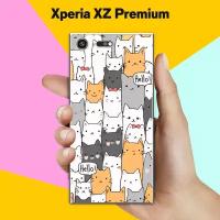 Силиконовый чехол на Sony Xperia XZ Premium Много котов / для Сони Иксперия Икс Зет Премиум