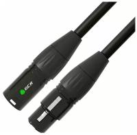 GCR Кабель 20.0m микрофонный XLR M / XLR F, черный, AL case черный