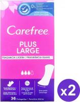 Ежедневные женские прокладки Carefree Plus Large (72 шт) легкий аромат, 3 капли, 2 уп по 36 шт, ежедневки Кефри