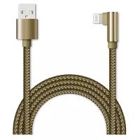 Дата-кабель USB с разъемом 8-pin для Apple 1м, Jet.A JA-DC45 2A золотистый в оплетке