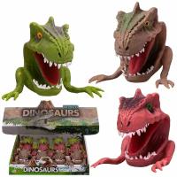 Игрушка на руку, Junfa, Хищный динозавр, кукла в виде головы динозавра, с зубами, 1 шт