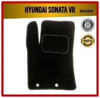 Водительский ворсовый коврик ECO на Hyundai Sonata VII 2014-2019 / Хендай Соната 7