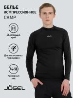 Футболка компрессионная с длинным рукавом Jögel Camp Performdry Top Ls, черный/белый размер L