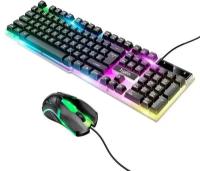 Игровая клавиатура и мышь HOCO GM18 Colorful Lightning Gaming, Русская версия, Черный