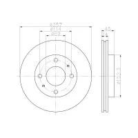 Диск торм. HYUNDAI ELANTRA XDMATRIX перед. вент. (257mm) 1 шт (min 2 шт), VALEO R1026 (1 шт.)