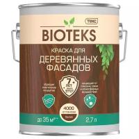 Краска для деревянных фасадов Bioteks, полуглянцевая, база A, белая, 2,7 л