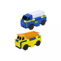 Машинка 1 TOY Transcar Double 2 в 1: Автофургон/Самосвал (Т18289), 8 см