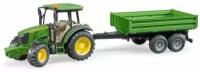 Трактор Bruder John Deere 5115M с прицепом (02-108) 1:16 26 см