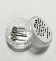 Staggered Fused Сoil Готовые спирали 2*0,4Ni+0,15Ni R-0,13 Ом D-3мм 5 витков жилы нихром обмотка нихром, Стагеред намотка ручной работы (в банке 2 шт)