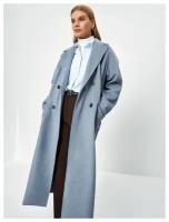 Пальто Zarina демисезонное, средней длины, размер M (RU 46), голубой