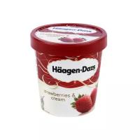 Мороженое Haagen Dazs Пломбир клубника со сливками