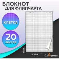 Блокнот для флипчарта в клетку, 67.5 х 98 см, 20 листов, 80 г/м2, белизна 92%