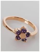 Кольцо помолвочное Lotus Jewelry, аметист, размер 19, фиолетовый