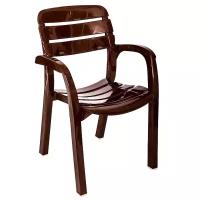 Кресло пластиковое Далгория 110-0004, 600х440х830мм, цвет шоколад