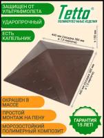 Колпак на столб забора полимерпесчаный Тетто Элит Чешуя 385х385 (1,5 кирпича), Шоколад