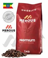 Кофе в зернах MEROUS Premium Arabica, 100% арабика, 1 кг