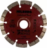 Диск алмазный отрезной 125х22,23 Сегментный Турбо 1 шт. Hilberg Industrial Hard Лазер Trio Diamond HI802 для болгарки (УШМ) по бетону