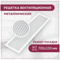 Решетка вентиляционная ExDe, перфорированная, Круг, Белый 700х100