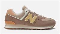 Кроссовки New Balance 574, демисезон/лето, повседневные, натуральная замша, размер 9 US, бежевый