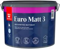 Краска интерьерная Euro Matt-3 (Евро-3) TIKKURILA 9л бесцветный (база С)