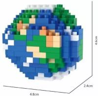 3д конструктор, интерьерный, из мини блоков, Планета Земля, магнит на холодильник, 137 деталей