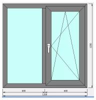 ПВХ окно ш1200*в1200 ламинированное