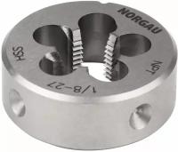 Плашка NPT 1/8х27 дюйма, диаметр 30 мм NORGAU Industrial для обработки конической резьбы с углом 60, по DIN223, HSS