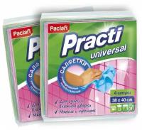 Комплект Paclan Practi Universal Салфетки для уборки из нетканого полотна 38х40 см. 4 шт/упак. х2 уп