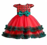 Нарядное платье, размер 110, красный