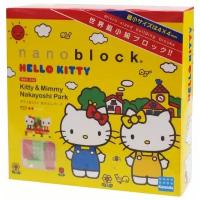 Конструктор Nanoblock Hello Kitty NBH-056 Китти и Мимми в парке, 200 дет