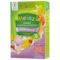 Каша Heinz молочная Лакомая пшенично-кукурузная с персиком, бананом, вишенкой, с 6 месяцев, 200 г