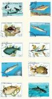 Набор почтовых марок Сан-Томе и Принсипи, серия морская фауна, 10 шт, гашёные, 1979-1996 г. в