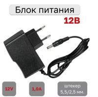 Блок питания импульсный 12В 1,0А (12V 1A), штекер 5,5/2,5 мм