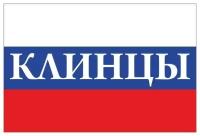 Флаг России с надписью Клинцы 90х135 см