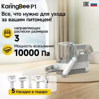 5 в 1 груминг-пылесос KaringBee P1, машинка триммер для стрижки животных собак и кошек, щетка, дешеддер, 4 направляющих гребня, насадки для уборки, вакуумный сбор шерсти