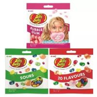 Конфеты Jelly Belly Bubble Gum 70 гр. + Кислые фрукты 70 гр. + 20 вкусов 70 гр. (3 шт.)