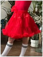 Юбка-американка для девочек бушон, модель ST90, цвет красный (110-116)