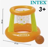 Набор для баскетбола intex, надувная корзина с мячом 58504