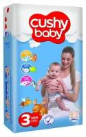 Cushy Baby Детские подгузники 3 размер Cushy Baby для новорожденных детей весом от 4-9 кг