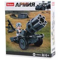 Конструктор SLUBAN WW2 M38-B0680A Реактивная пусковая установка, 84 дет