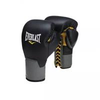 Перчатки тренировочные на шнуровке Everlast Pro Leather Laced 14oz черные