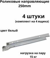 Роликовые направляющие 250mm белые