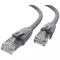 GCR Патч-корд прямой 5.0m UTP кат.6, серый, 24 AWG, литой, ethernet high speed, RJ45, T568B