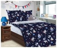Детский комплект постельного белья Лидер Текс, Космонавтики, 1,5 спальный, бязь. Постельное белье, 3 предмета, хлопок 100%, наволочка 1 шт